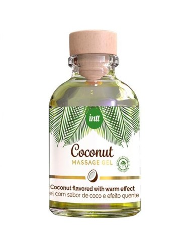 INTT - GEL DA MASSAGGIO VEGANO AL GUSTO DI COCCO ED EFFETTO RISCALDANTE