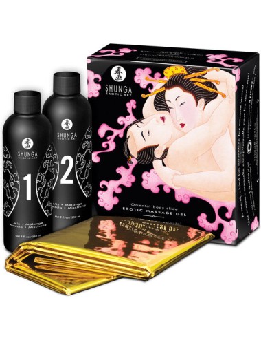 SHUNGA EROTIC MASSAGE GEL ORIENTAL BODY SLIDE FRESAS CON SHAMPAGNE