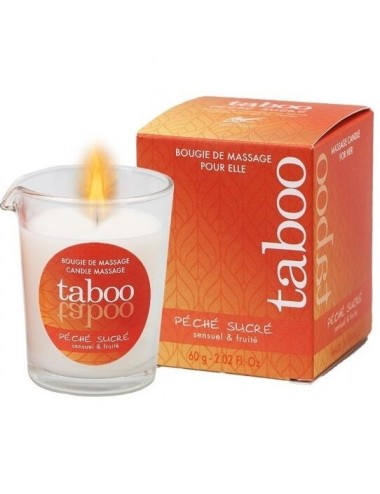 TABOO CANDELA MASSAGGIO DONNA PECHE SUCRE ODORE NETTARINA