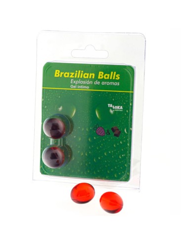 TALOKA - 2 PALLINE BRASILIANI GEL INTIMO FRAGOLA E CIOCCOLATO