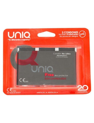 UNIQ FREE LATEX FREE CONDOMS WITH PROTECTIVE RING 3 UNITS