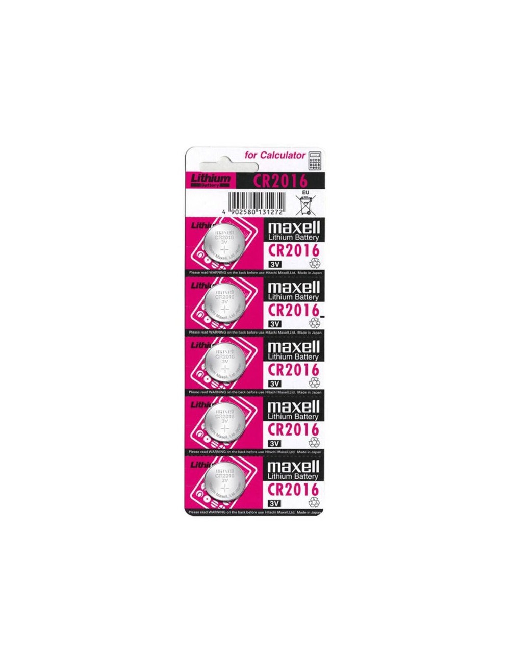 MAXELL BATTERIA LITIO CR2016 3V 5UDS