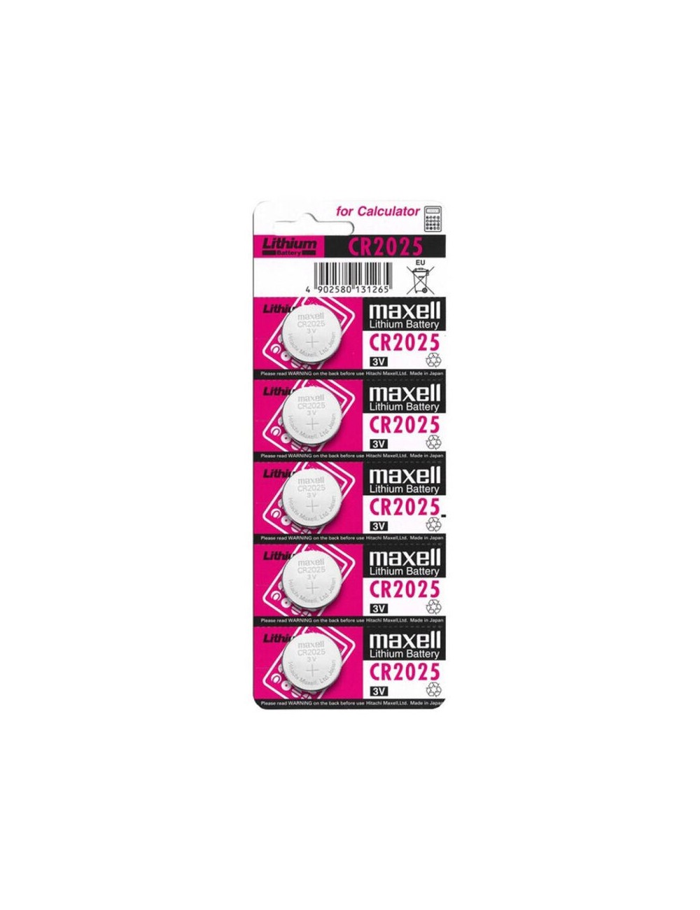 MAXELL BATTERIA LITIO CR2025 3V 5UDS MAXELL BATTERIA LITIO CR2025 3V 5UDS