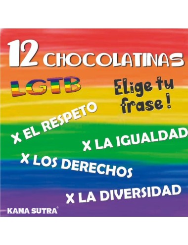 PRIDE - SCATOLA DA 12 BARRETTE DI CIOCCOLATO CON LA BANDIERA LGBT