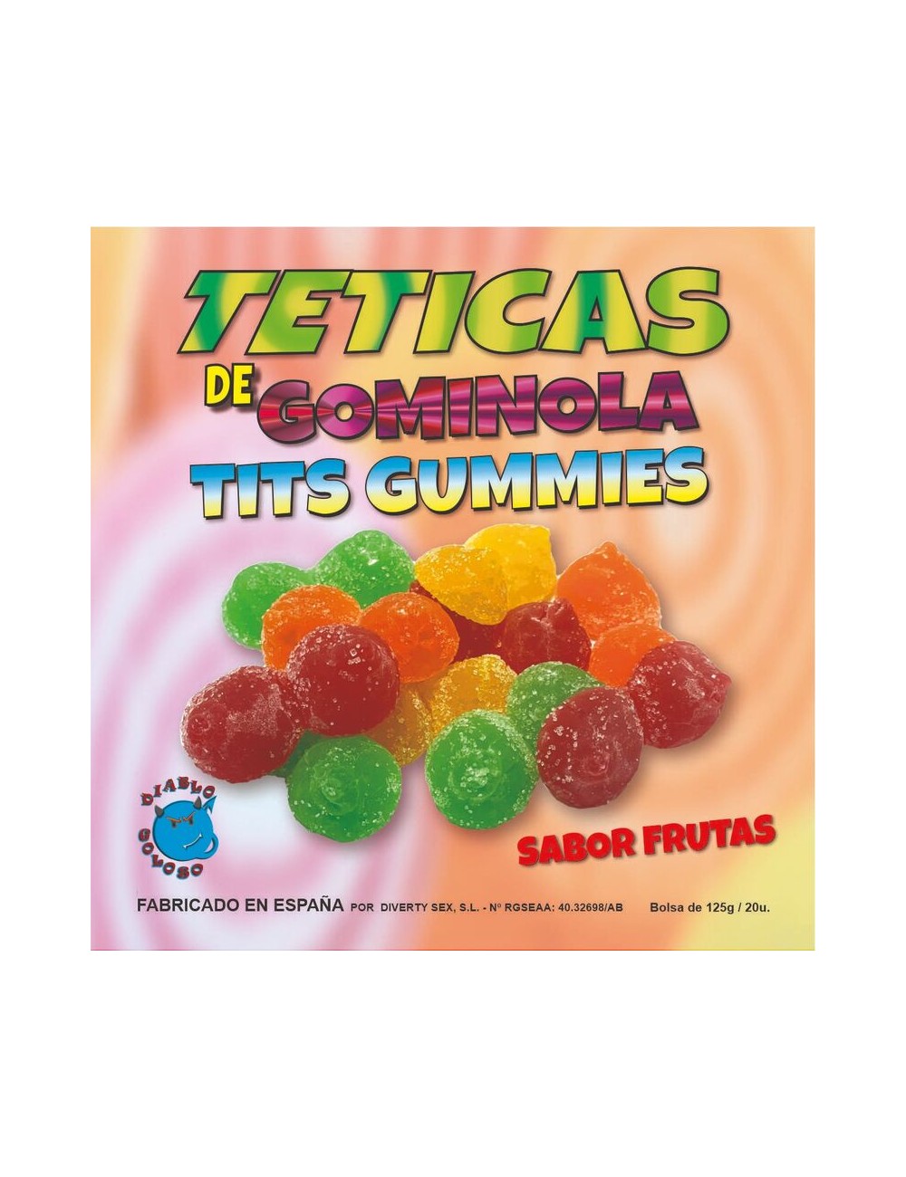 DIABLO GLOSOSO - SCATOLA DI TETTE DI ZUCCHERO GUSTO FRUTTA 6 COLORI E GUSTI MADE IS SPAIN /es/pt/en/fr/it/ DIABLO GLOSOSO - SCATOLA DI TETTE DI ZUCCHERO GUSTO FRUTTA 6 COLORI E GUSTI MADE IS SPAIN /es/pt/en/fr/it/