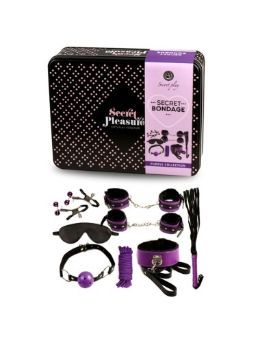 SECRETPLAY BDSM SET 8PCS LILA / NEGRO