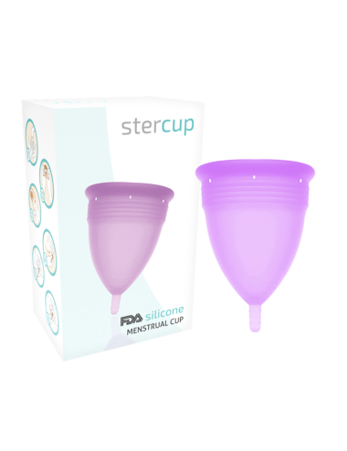 COPPA MENSTRUALE STERCUP TAGLIA L COLORE VIOLA FDA SILICONE