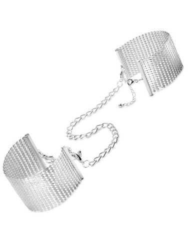 BIJOUX DÉSIR MÉTALLIQUE SILVER METALLIC MESH HANDCUFFS