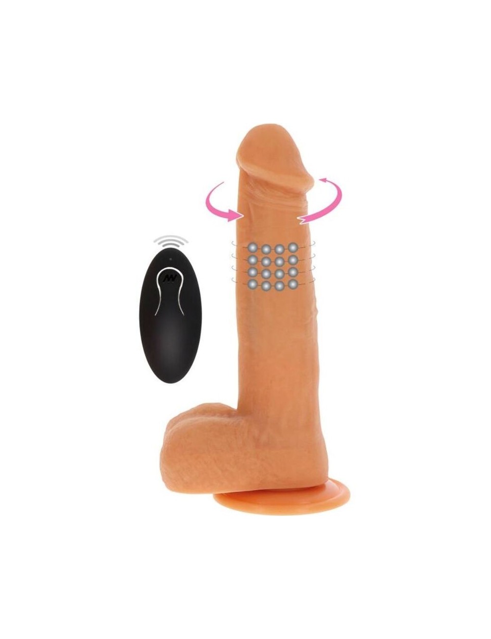 DIVENTA REALE - PELLE DILDO VIBRANTE PERLINE ROTANTI