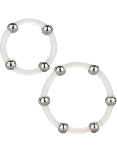 SET DI ANELLI IN SILICONE CON PERLINE IN ACCIAIO CALEX