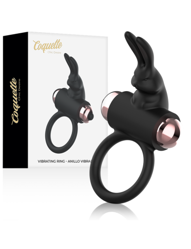 ANELLO DA CAZZO COQUETTE CHIC DESIRE CON VIBRATORE NERO/ORO