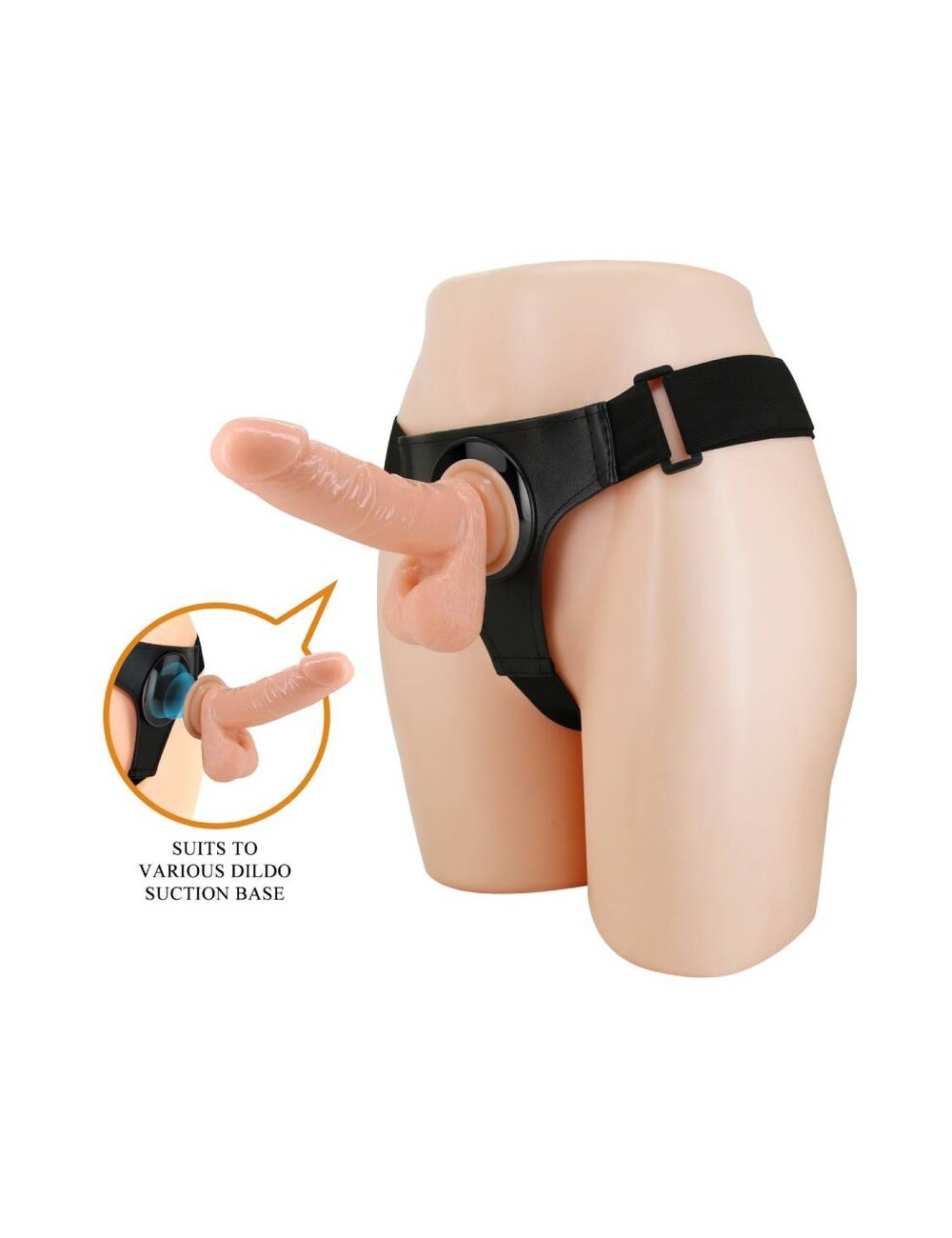 PRETTY LOVE - HARNESS SLIP HARNESS UNIVERSALE CON DILDO TOM 20 CM NATURALE