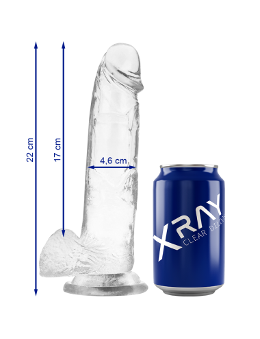 XRAY CLEAR DILDO REALISTA TRANSPARENTE 22CM X 4.6CM