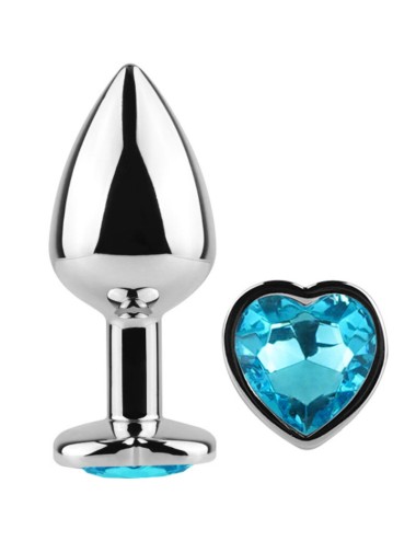 SECRET PLAY - BUTT PLUG IN METALLO CUORE BLU MISURA PICCOLA 7 CM