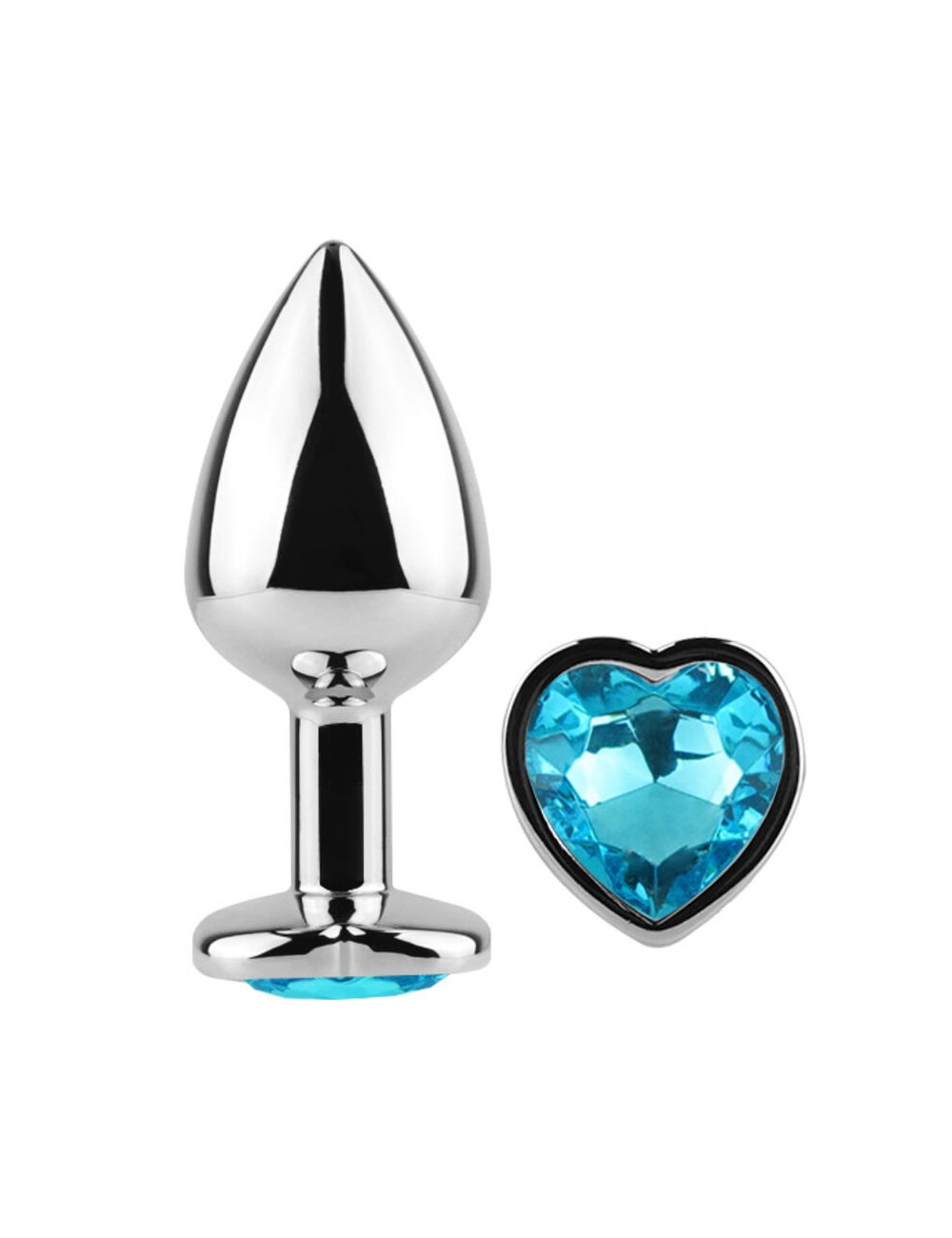 SECRET PLAY - BUTT PLUG IN METALLO CUORE BLU MISURA PICCOLA 7 CM