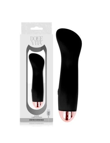 VIBRATORE RICARICABILE DOLCE VITA ONE BLACK 10 VELOCITÀ