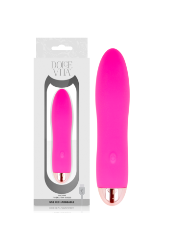VIBRATORE RICARICABILE DOLCE VITA QUATTRO ROSA 7 VELOCITÀ
