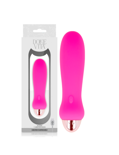 VIBRATORE RICARICABILE DOLCE VITA CINQUE ROSA 7 VELOCITÀ