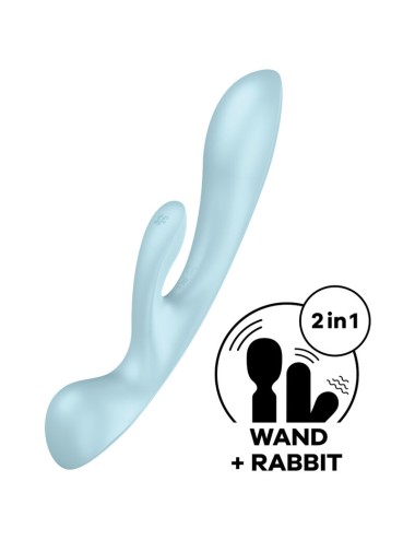 SATISFYER TRIPLE OH VIBRAZIONE IBRIDA - BLU