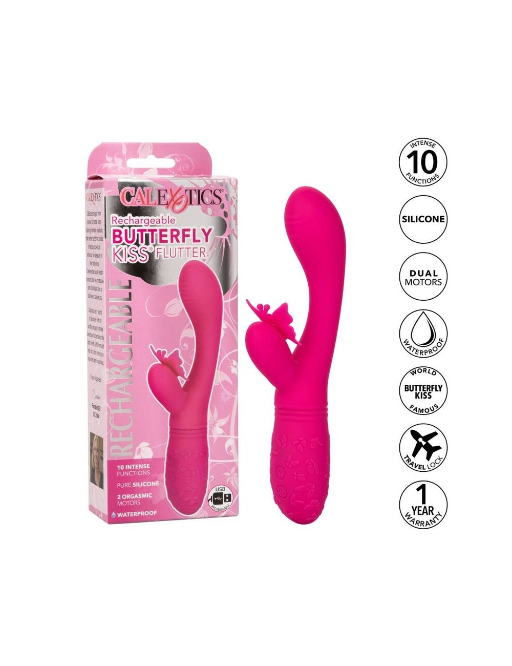 CALIFORNIA EXOTICS BUTTERFLY KISS FLUTTER ROSA