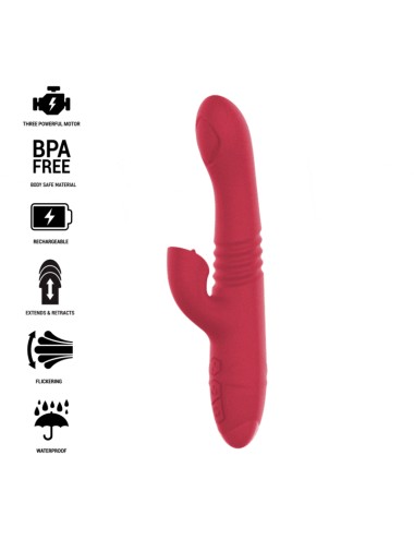 INTENSE - DUA VIBRADOR MULTIFUNCIÓN RECARGABLE UP & DOWN CON LENGUA ROJO