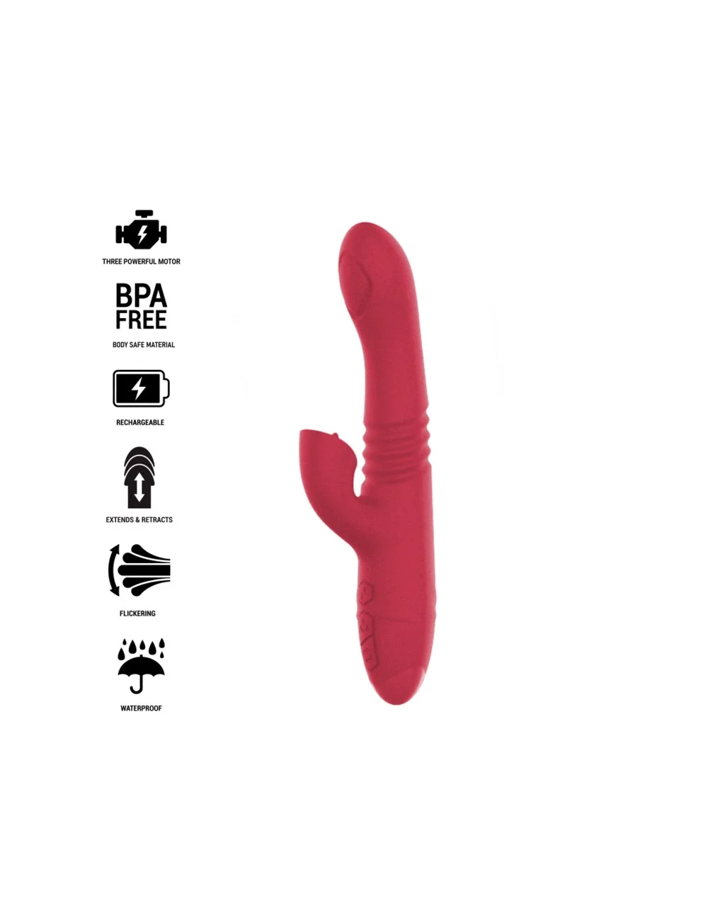 INTENSE - DUA VIBRADOR MULTIFUNCIÓN RECARGABLE UP & DOWN CON LENGUA ROJO INTENSE - DUA VIBRADOR MULTIFUNCIÓN RECARGABLE UP & DOWN CON LENGUA ROJO