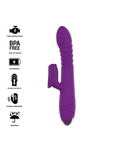 INTENSE - IGGY VIBRADOR MULTIFUNCIÓN RECARGABLE UP & DOWN CON ESTIMULADOR DE CLITORIS MORADO