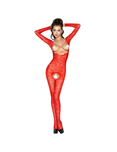 PASSION WOMAN BS031 BODYSTOCKING ROSSO TAGLIA UNICA