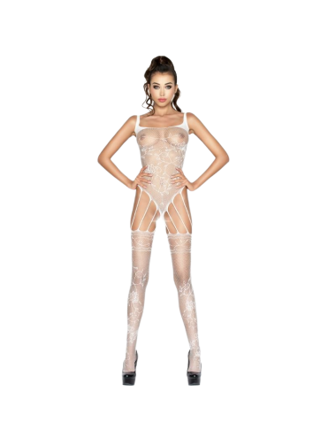 PASSION WOMAN BS034 BODYSTOCKING BIANCO TAGLIA UNICA