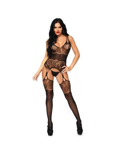 BODYSTOCKING ROSA STRAPPY LEG AVENUE TAGLIA UNICA