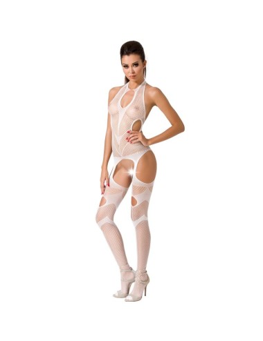 PASSION WOMAN BS053 BODYSTOCKING BIANCO TAGLIA UNICA