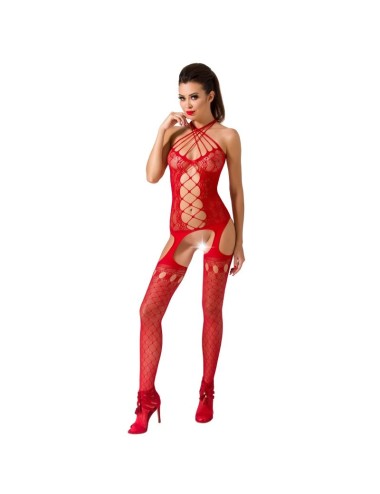 PASSION WOMAN BS056 BODYSTOCKING ROSSO TAGLIA UNICA
