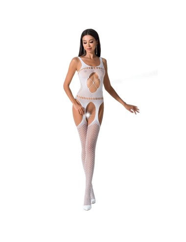 PASSION WOMAN BS057 BODYSTOCKING BIANCO TAGLIA UNICA