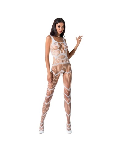 PASSION WOMAN BS058 BODYSTOCKING BIANCO TAGLIA UNICA