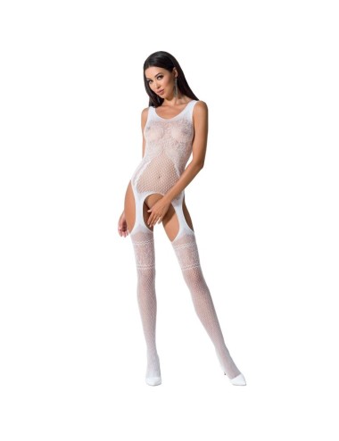 PASSION WOMAN BS061 BODYSTOCKING BIANCO TAGLIA UNICA