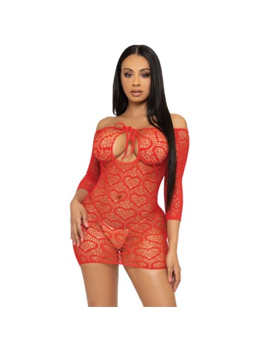 VESTITO LEG AVENUE HEART NET TAGLIA UNICA - ROSSO