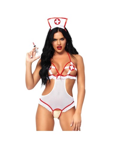 LEG AVENUE TEDDY CON APERTURA INFERMIERISTICA TAGLIA UNICA