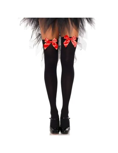 LEG AVENUE CALZE NERE CON TAGLIA ROSSA TAGLIA UNICA