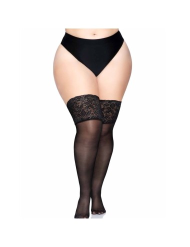 LEG AVENUE STAY UP SHEER THIGH HIGH PLUS TAGLIA