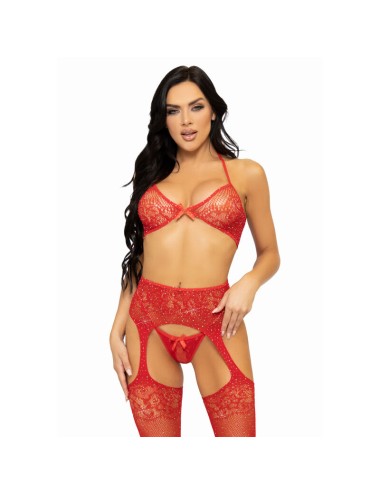 LEG AVENUE SET TRE PEZZI REGGISENO