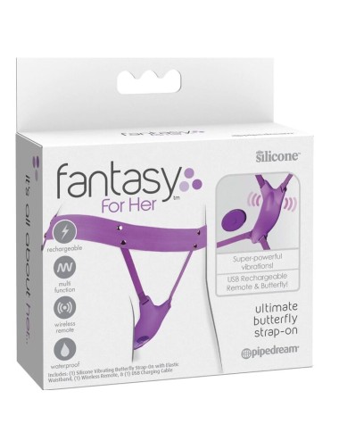 FANTASY FOR HER - PETTORINA CON FARFALLA VIBRANTE, RICARICABILE E TELECOMANDO VIOLA