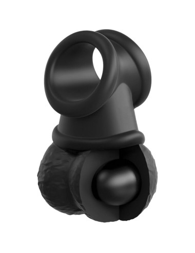 KING COCK - ELITE KIT IMBRACATURA REGOLABILE DELUXE ANELLO CON TESTICOLI E DILDO 20.3 CM
