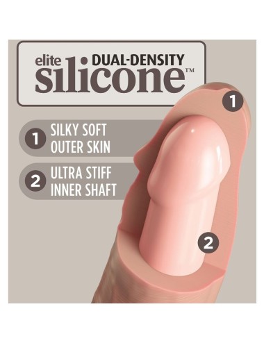 KING COCK - ELITE KIT IMBRACATURA REGOLABILE DELUXE ANELLO CON TESTICOLI E DILDO 20.3 CM