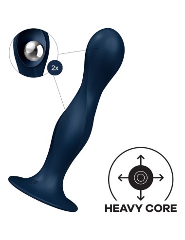 SATISFYER - DILDO IN SILICONE DOPPIA SFERA BLU