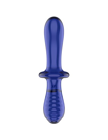 SATISFYER - DILDO DOPPIO CRISTALLO BLU