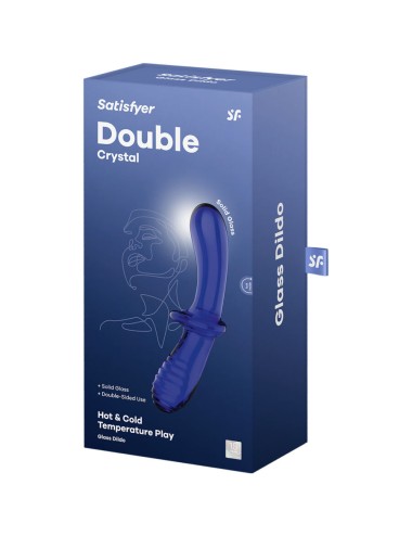 SATISFYER - DILDO DOPPIO CRISTALLO BLU