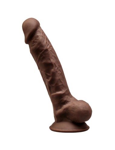 SILEXD - MODELLO 1 PENE REALISTICO PREMIUM SILEXPAN SILICONE MARRONE 17.5 CM