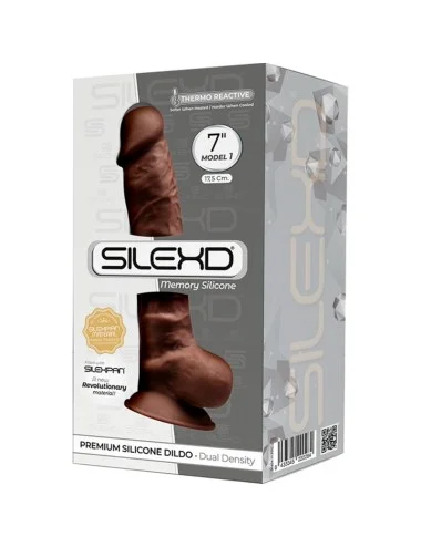 SILEXD - MODELLO 1 PENE REALISTICO PREMIUM SILEXPAN SILICONE MARRONE 17.5 CM