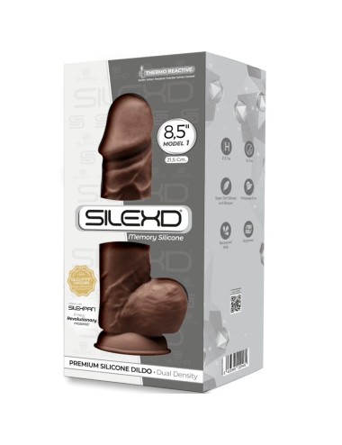 SILEXD - MODELLO 1 PENE REALISTICO PREMIUM SILEXPAN SILICONE MARRONE 21.5 CM