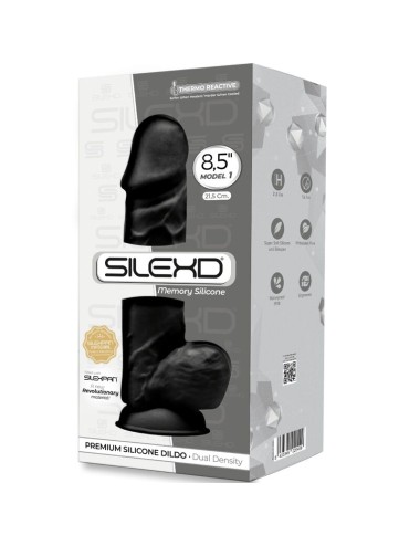 SILEXD - MODELLO 1 PENE REALISTICO PREMIUM SILEXPAN SILICONE NERO 21.5 CM